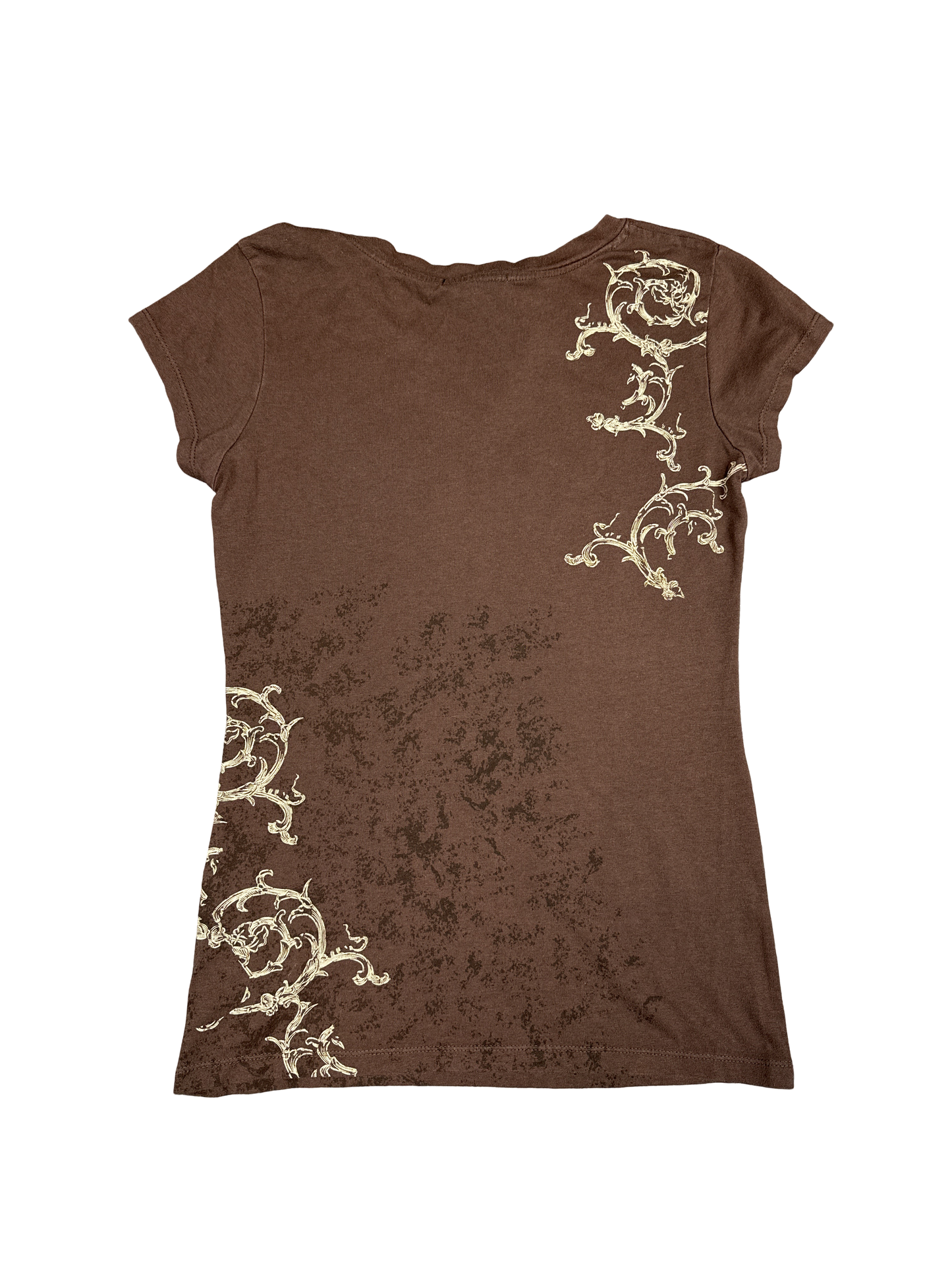 Y2K Ed Hardy Style Baroque Graphic Tee (S)