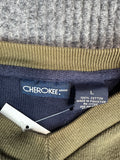 Y2K Cherokee Olive Stripe Cotton Pullover (L)