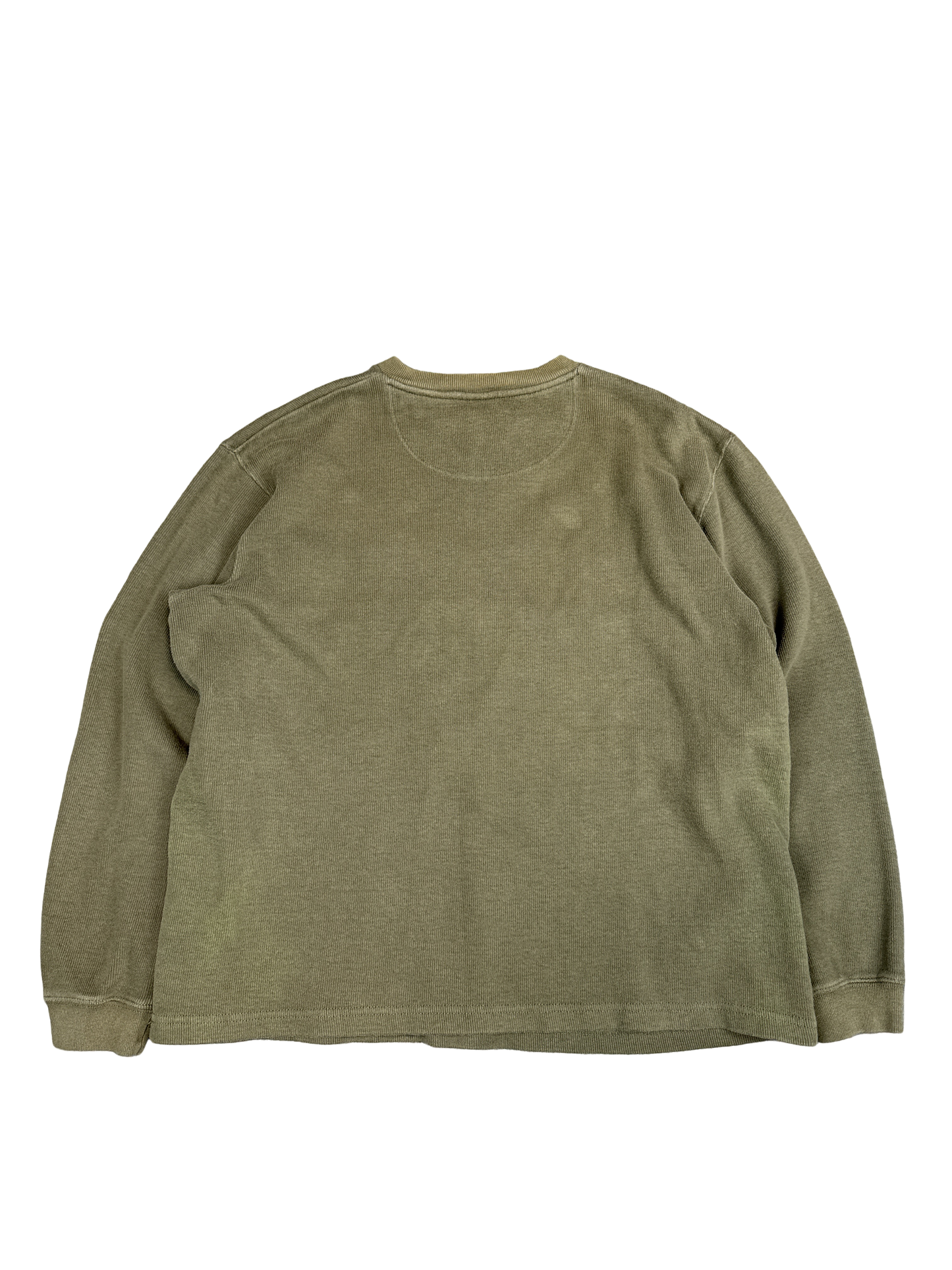 Y2K Cherokee Olive Stripe Cotton Pullover (L)