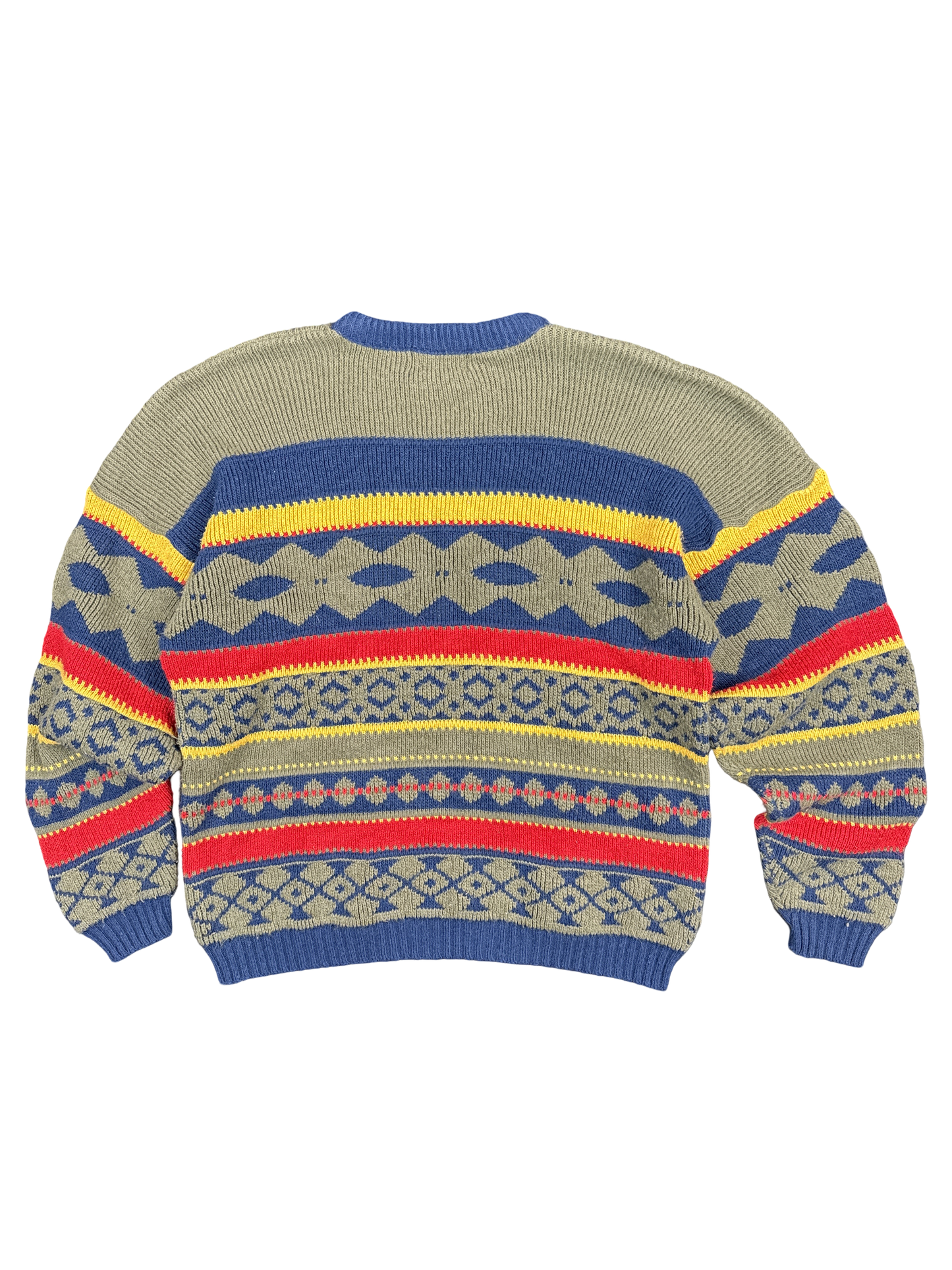 1990s Checkpoint Multicolor Knit Pullover Sweater (XL)