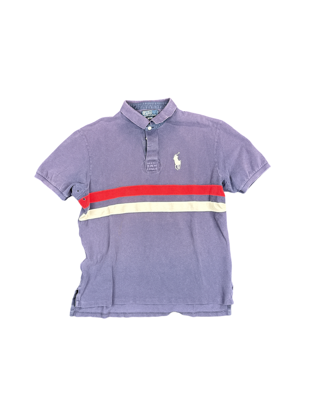 Polo Ralph Lauren Navy Red Stripe Polo Shirt (XL)