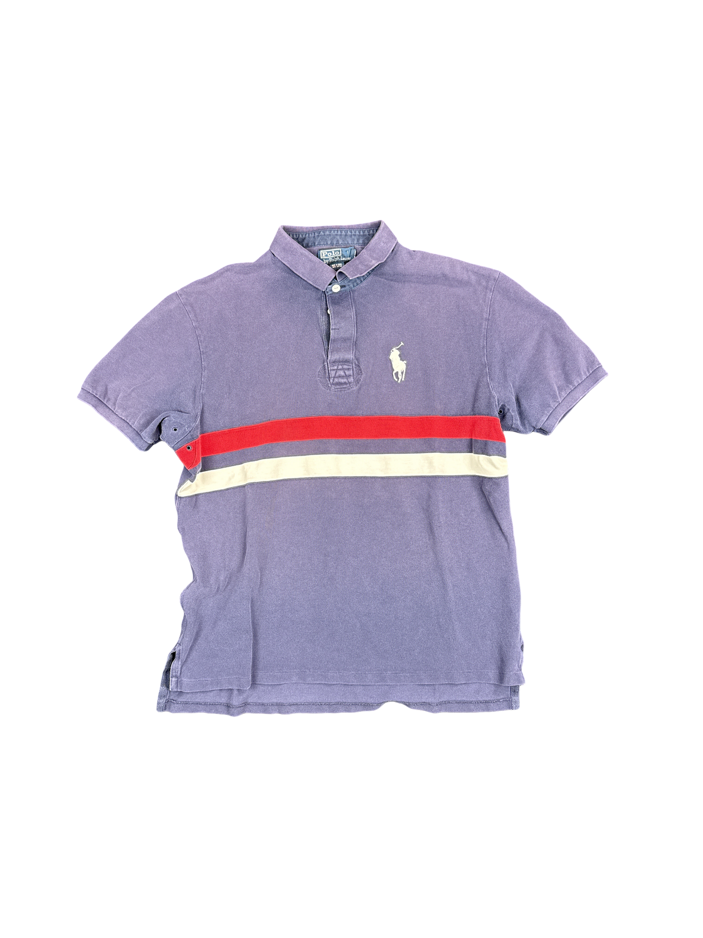 Polo Ralph Lauren Navy Red Stripe Polo Shirt (XL)
