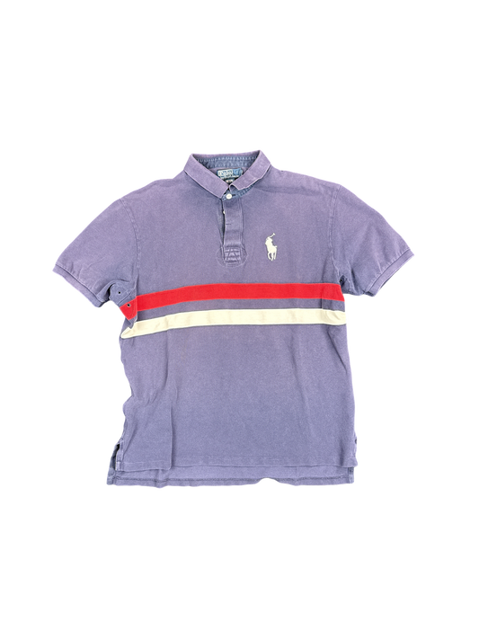 Polo Ralph Lauren Navy Red Stripe Polo Shirt (XL)