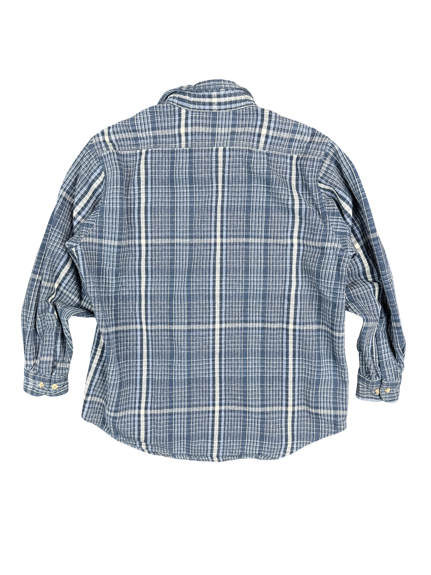 Carhartt Rugged Outdoor Wear Blue Plaid Flannel Button-Up (L)
