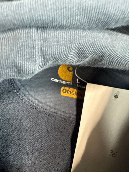 Carhartt Original Fit Washed Blue Pullover Hoodie (L)