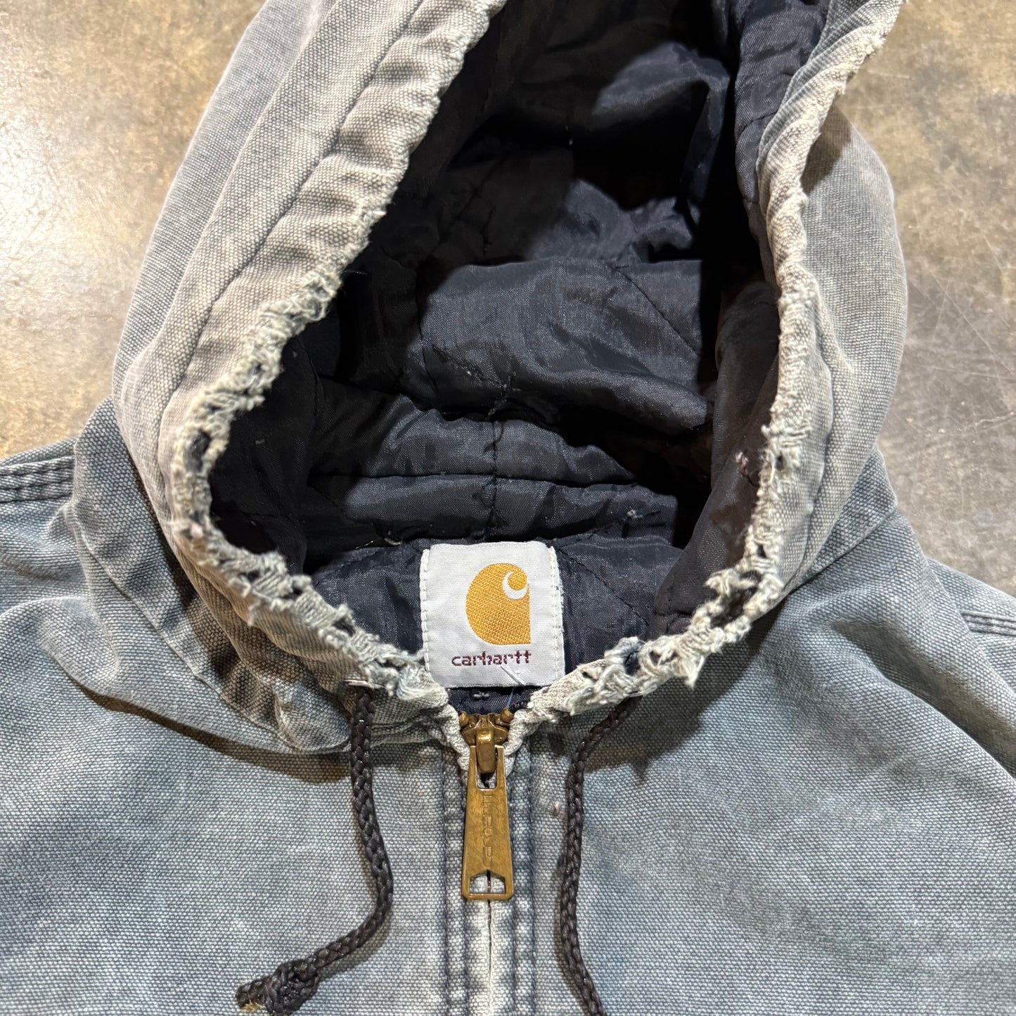 Vintage Distressed Green Carhartt Hoodie Jacket