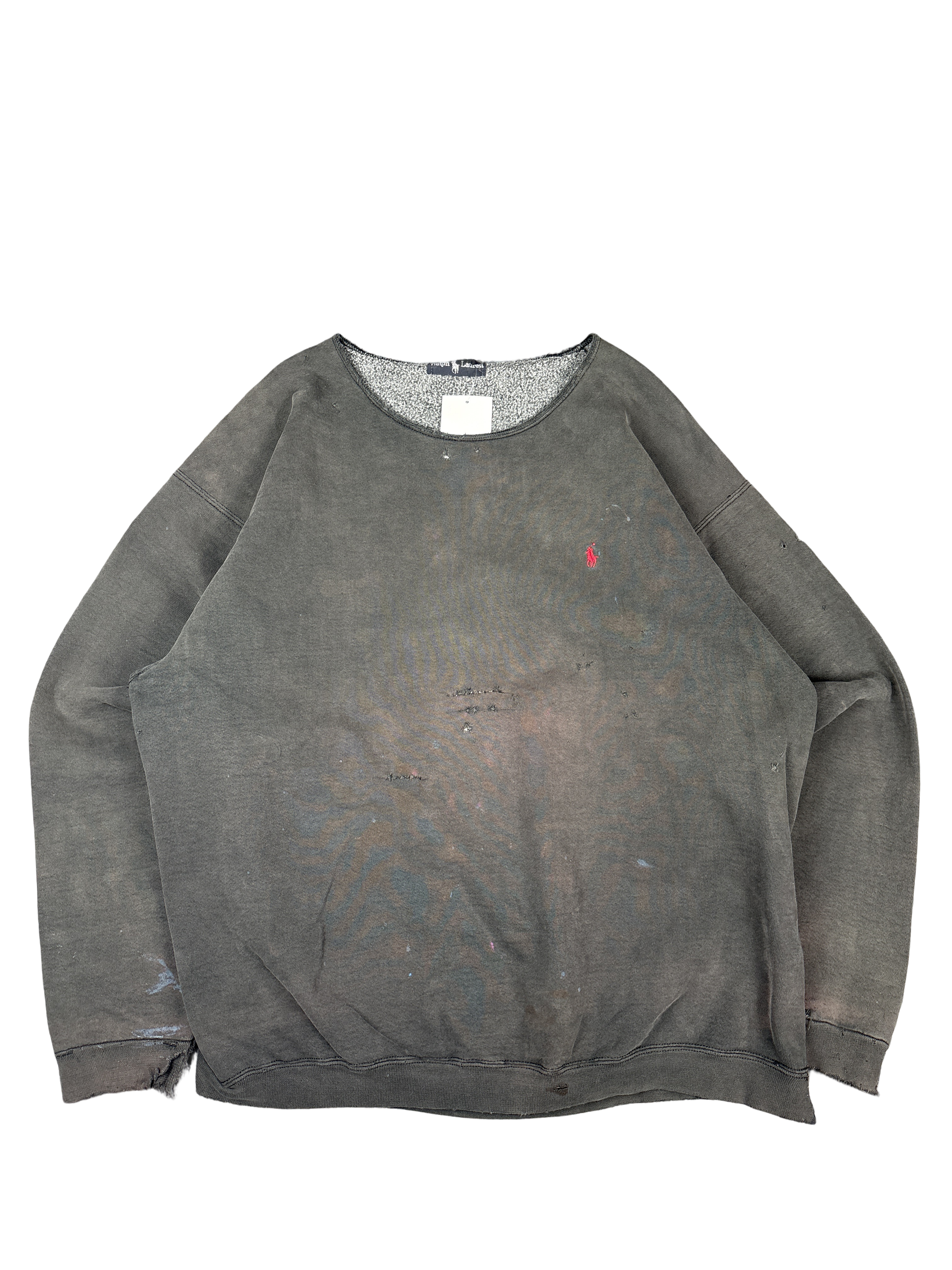 Distressed Ralph Lauren Fleece Sweatshirt (2XL)