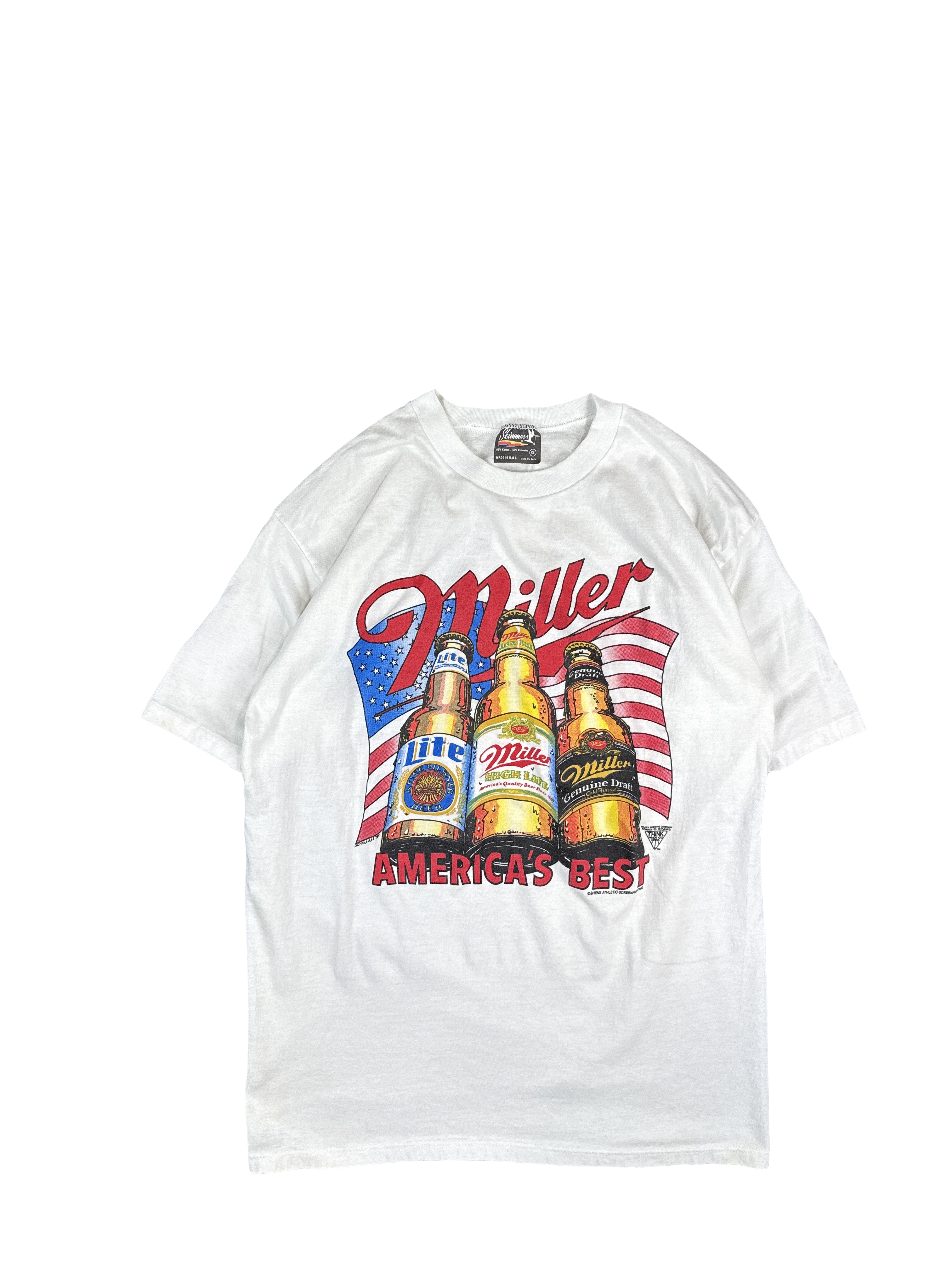 1990s Miller American Flag Beer Graphic Tee (XL)
