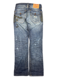True Religion Ricky Distressed Bootcut Jeans (30x34)