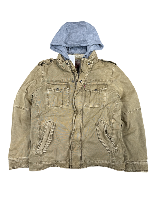 Levi's Sherpa-Lined Canvas Jacket with Hood (M)