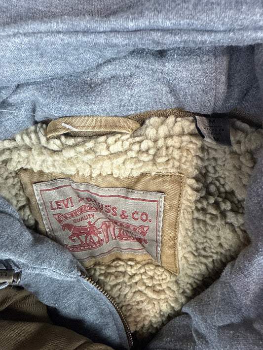 Levi's Sherpa-Lined Canvas Jacket with Hood (M)
