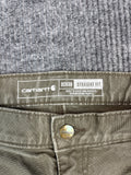 Carhartt Olive Double Knee Straight Fit Work Pants (32W30L)