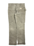 Carhartt Olive Double Knee Straight Fit Work Pants (32W30L)