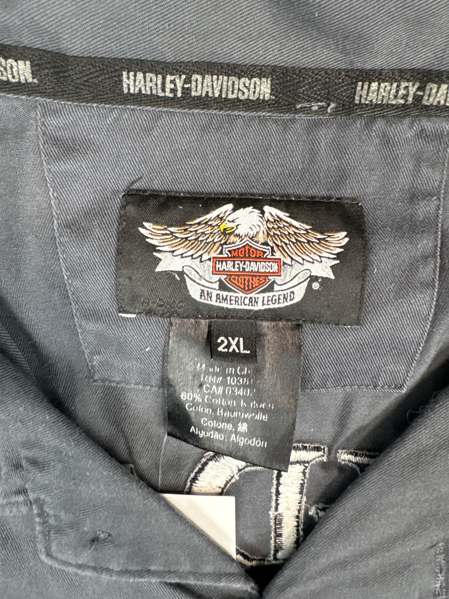 Harley-Davidson Skull Logo Button-Up Shirt (2XL)