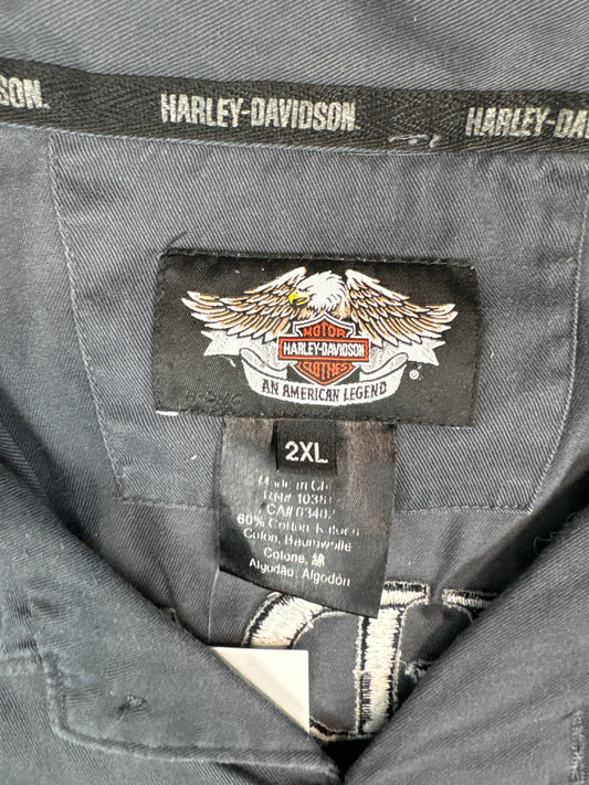 Harley-Davidson Skull Logo Button-Up Shirt (2XL)