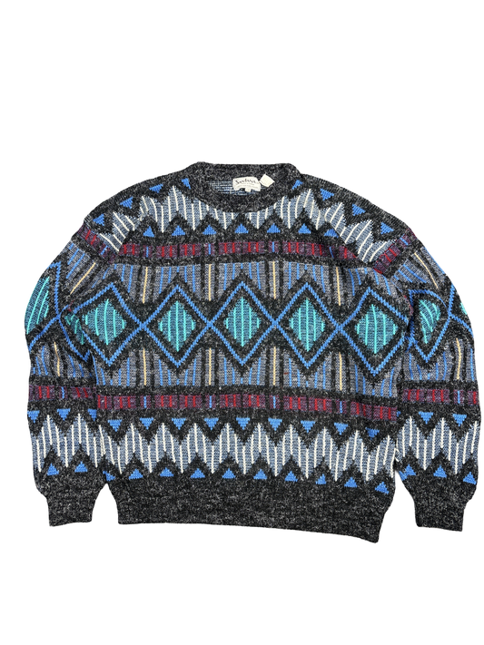 1980s Santana Geometric Knit Sweater (2XL)