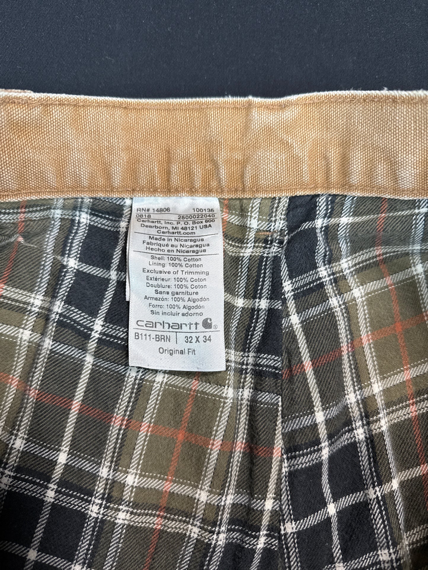 Carhartt Original Fit Canvas Work Pants (32x34)