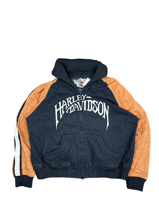 Harley-Davidson Black & Orange Logo Zip Jacket (L)