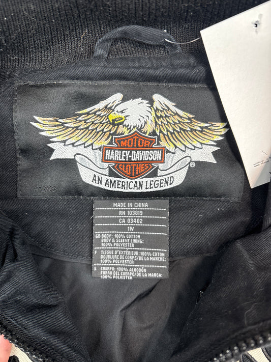 Harley-Davidson Black & Orange Logo Zip Jacket (L)