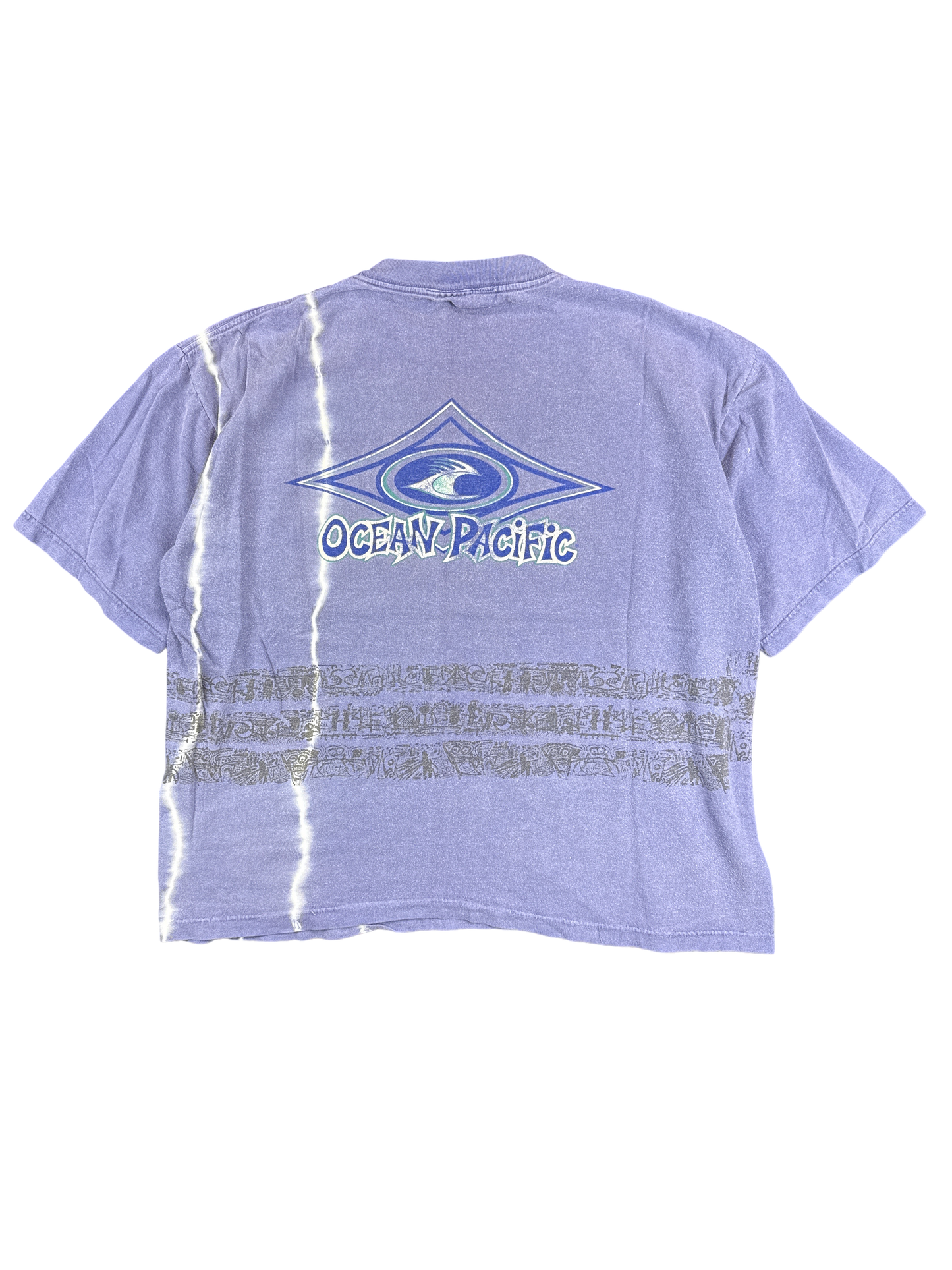 1990s Ocean Pacific Tie-Dye Surf Graphic Tee (XL)
