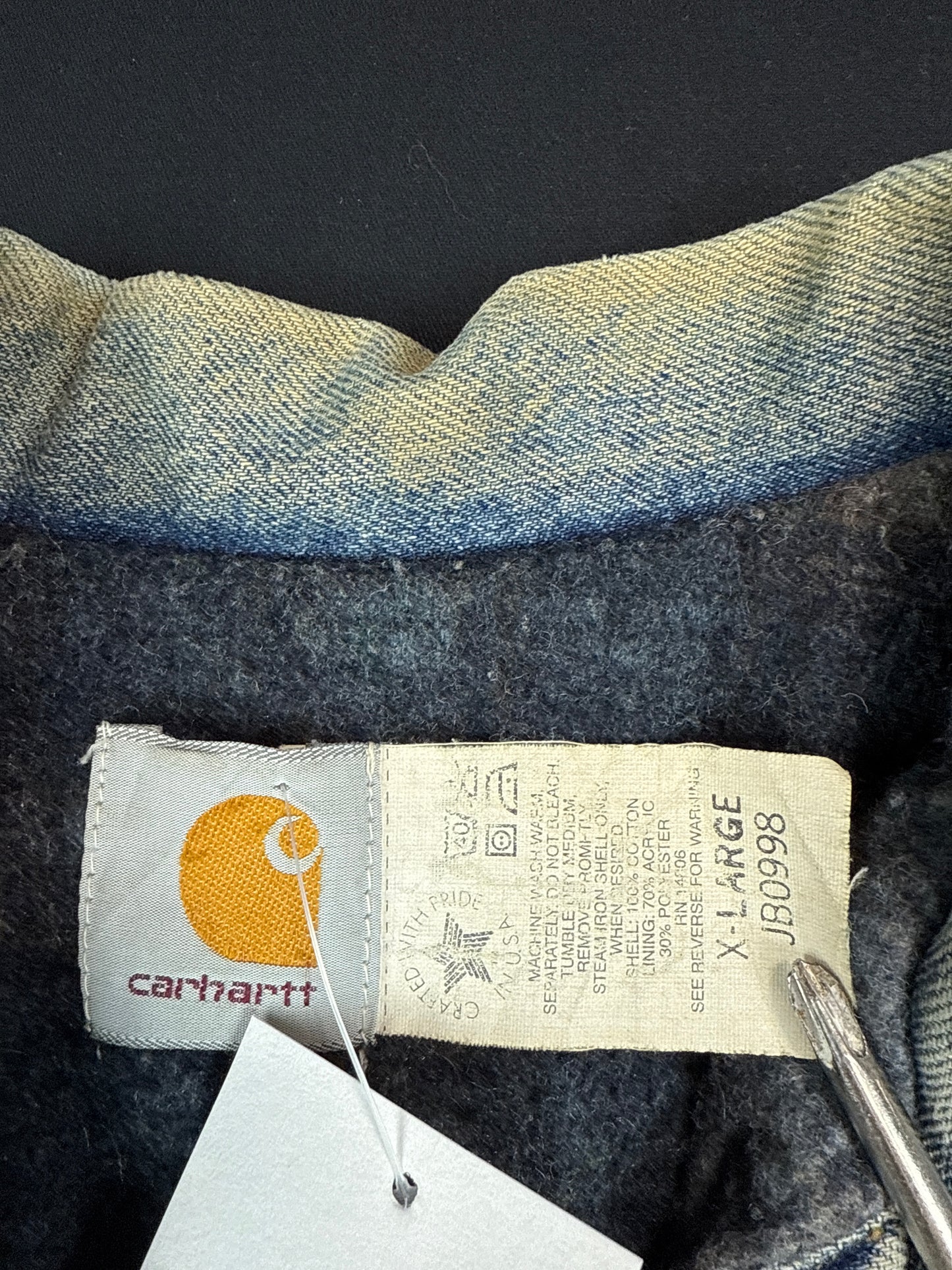 Carhartt Denim Blanket-Lined Jacket (XL)