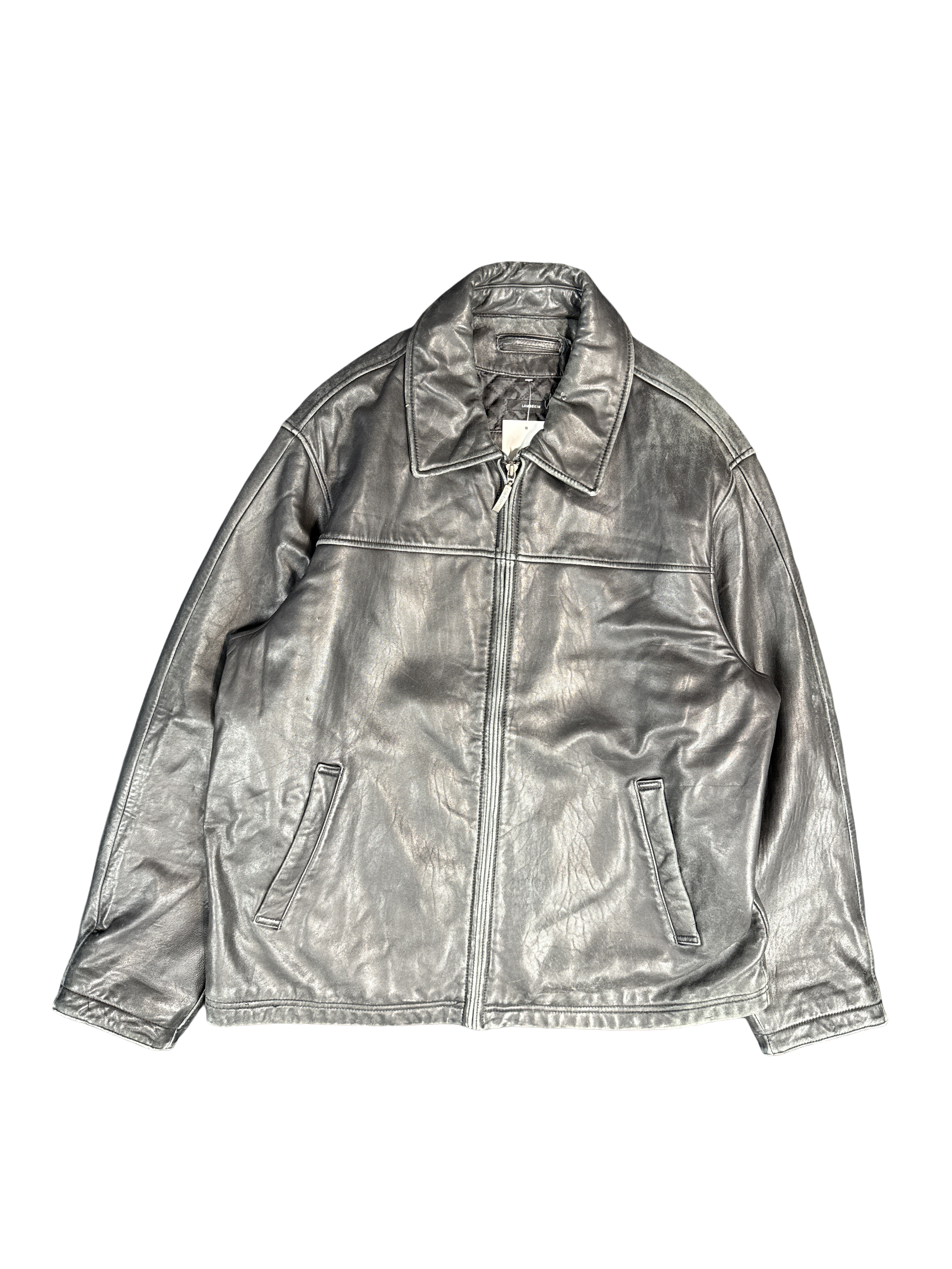 Claiborne Black Leather Outerwear Jacket (XL)