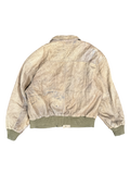 Retro Brown Leather Bomber Jacket (L)