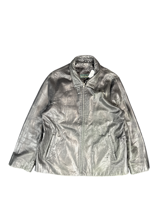 Harvé Benard Black Leather Jacket (XL)