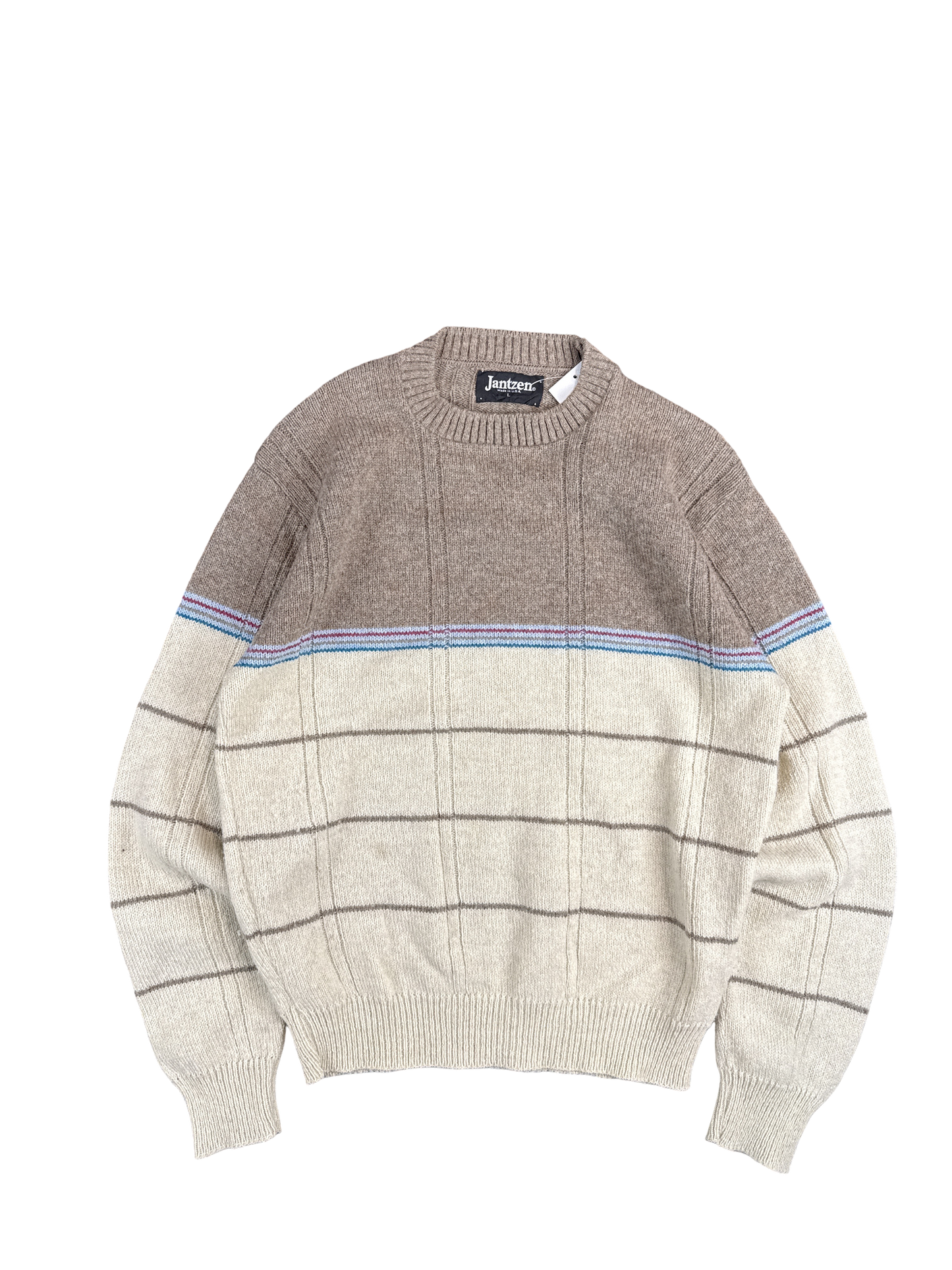 1980s Jantzen Colorblock Knit Pullover Sweater (L)