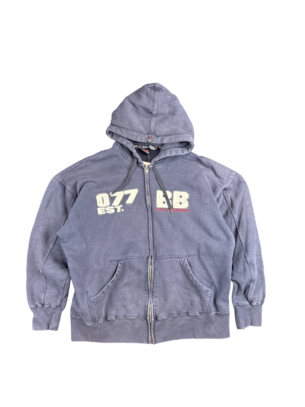 Y2K Bugle Boy BB 077 Navy Zip Hoodie (XL)