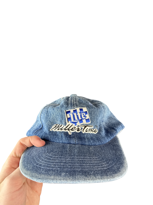 Miller Lite Denim 'Miller Time' Strapback Hat (One Size)