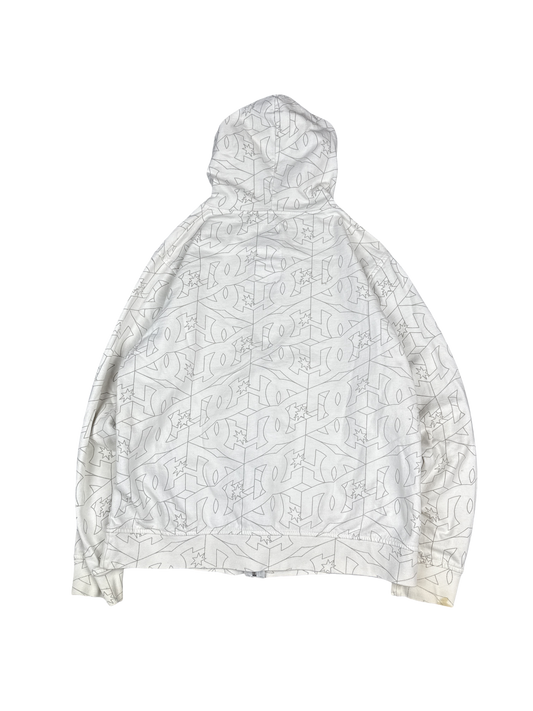 Y2K DC Shoes Allover Logo Zip Hoodie (M)
