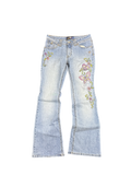 Y2K Angels Butterfly Floral Embroidered Jeans (M)