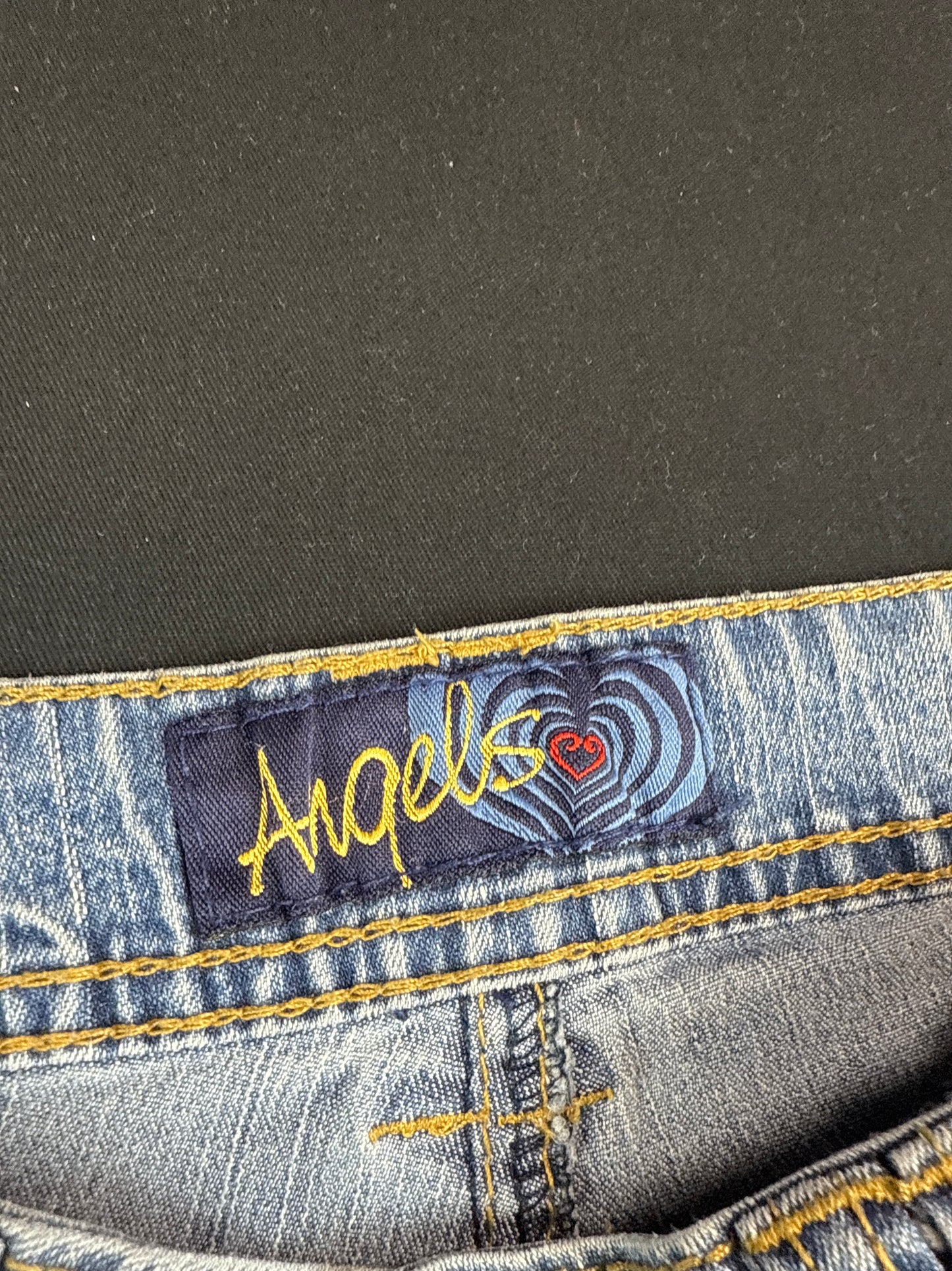 Y2K Angels Butterfly Floral Embroidered Jeans (M)