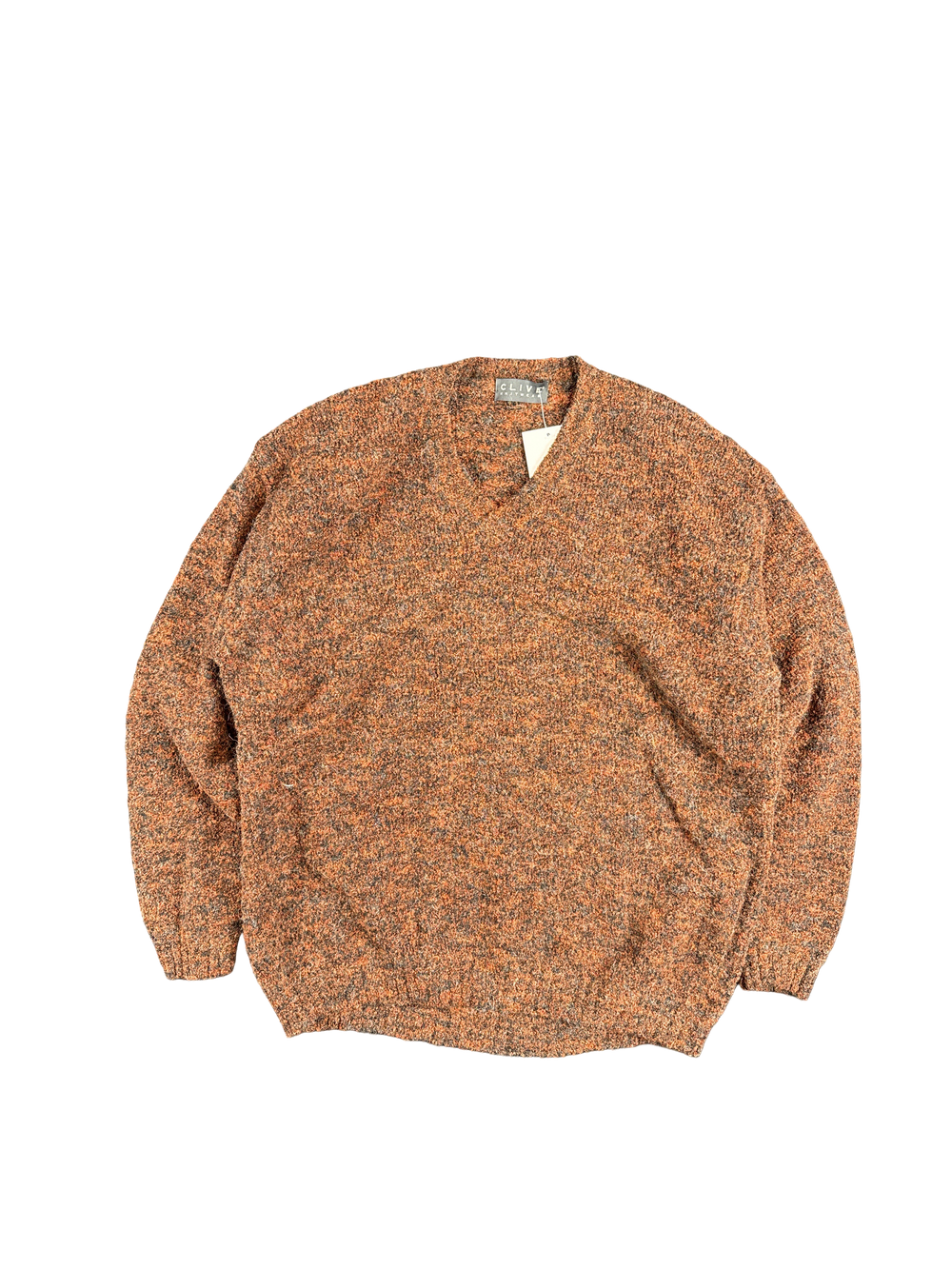 Clive Knitwear Heathered Wool Pullover Sweater (M)