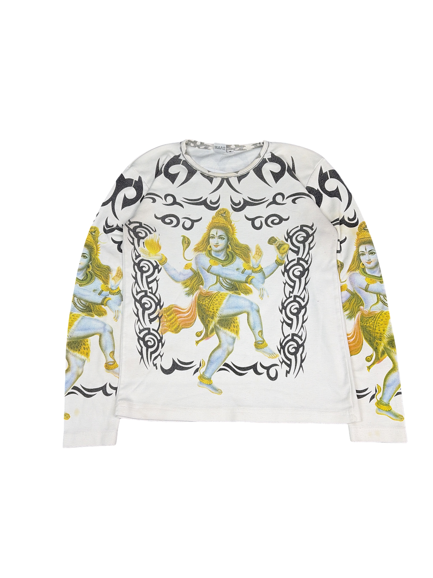 Y2K Hindu Shiva Graphic Long Sleeve Tee (M)