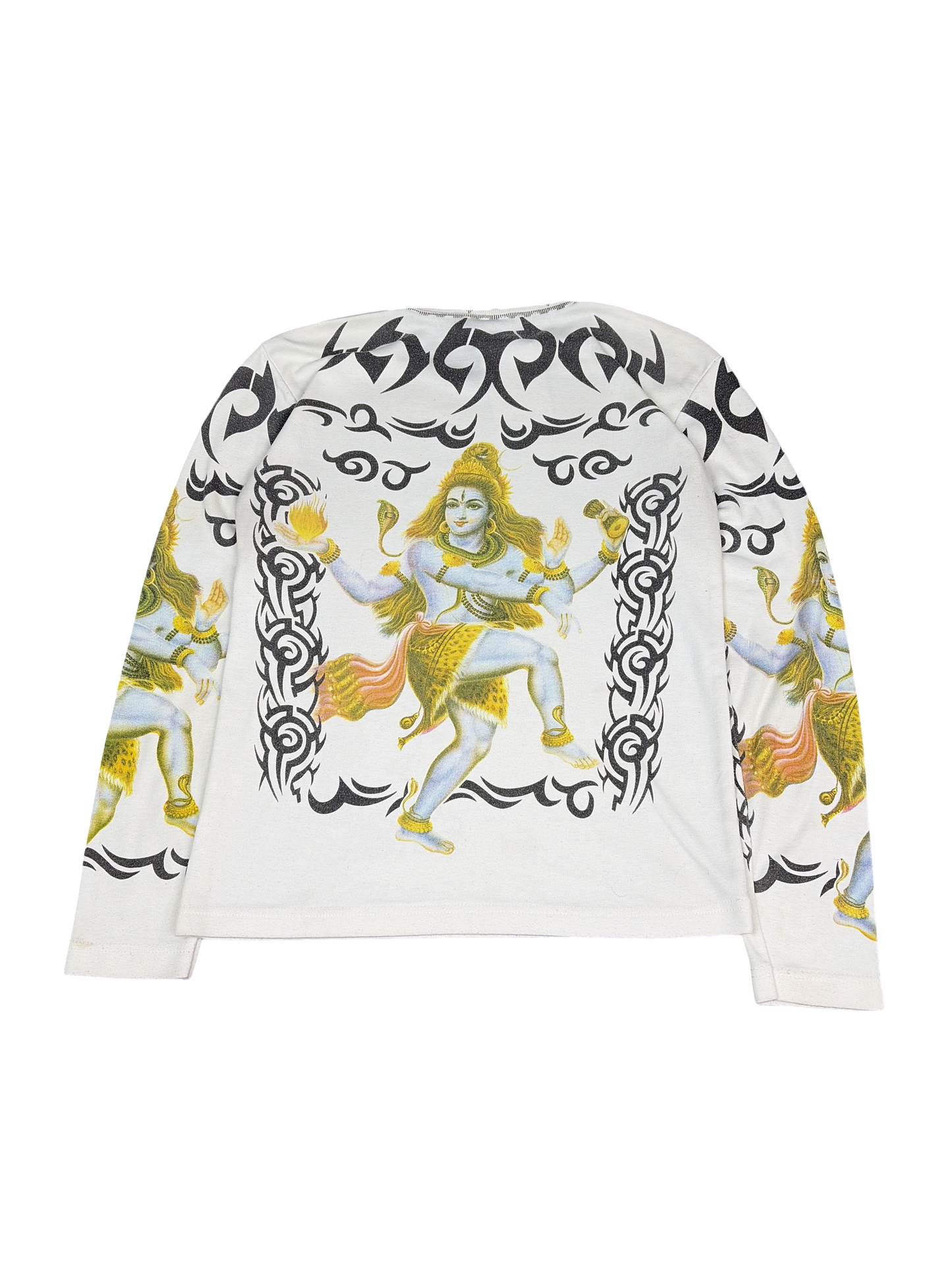 Y2K Hindu Shiva Graphic Long Sleeve Tee (M)