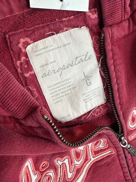 Aeropostale Maroon Zip Hoodie (L)
