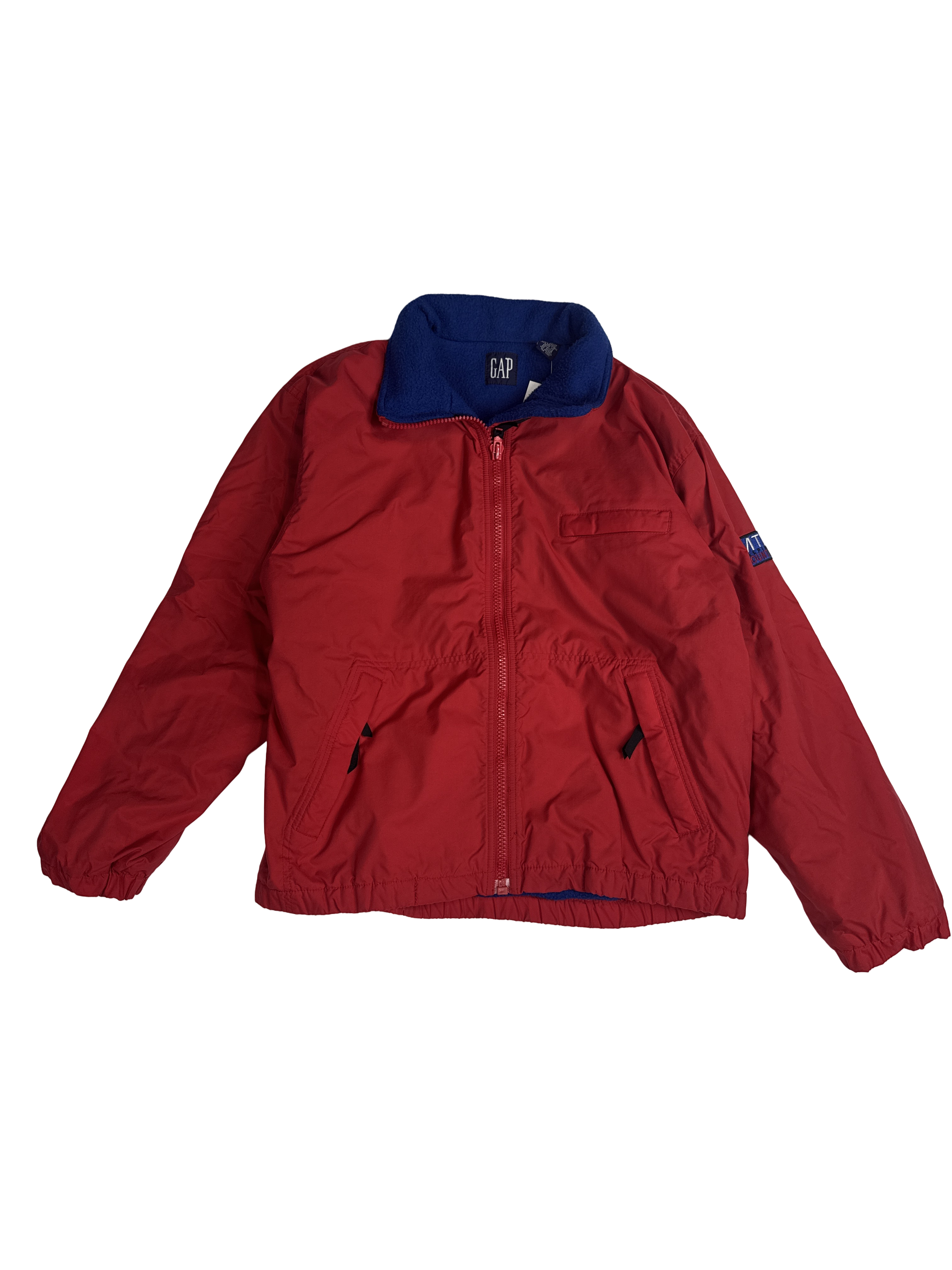 1990s GAP Red Fleece-Lined Zip Jacket (M)