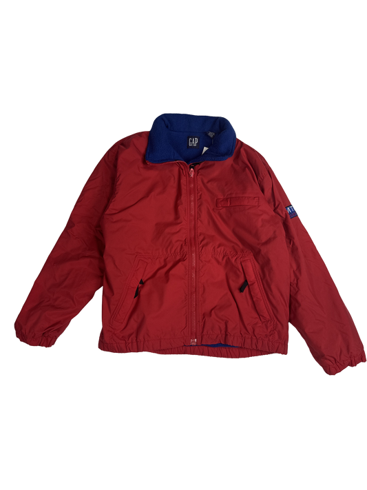 1990s GAP Red Fleece-Lined Zip Jacket (M)