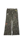 Y2K Camouflage Floral Peace Cargo Pants (M)