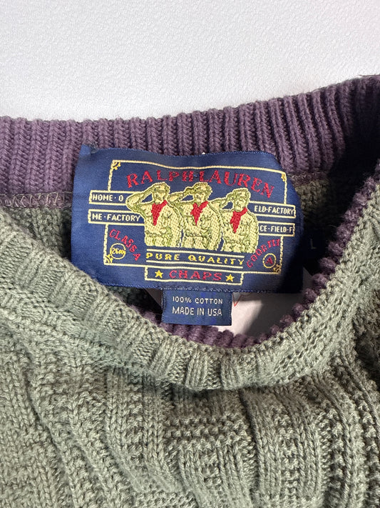 1990s Chaps Ralph Lauren Textured Knit Pullover (S)