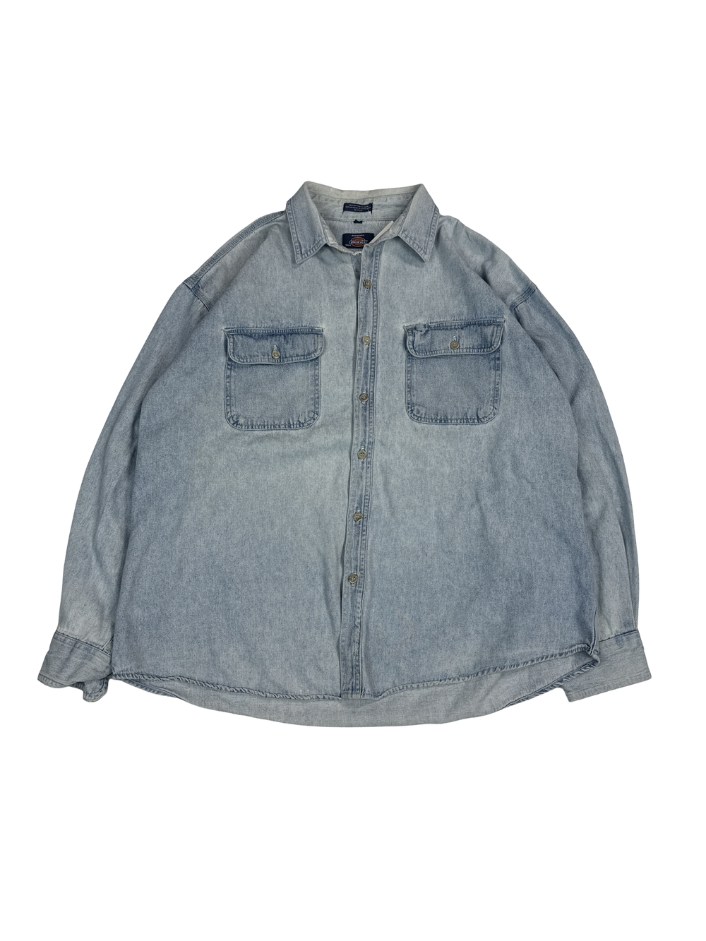 1990s Dickies Light Wash Denim Button-Up Shirt