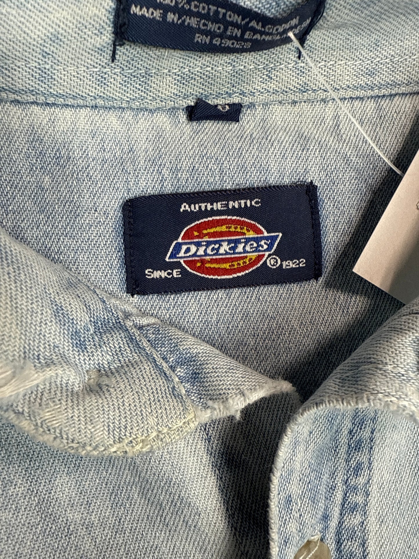 1990s Dickies Light Wash Denim Button-Up Shirt