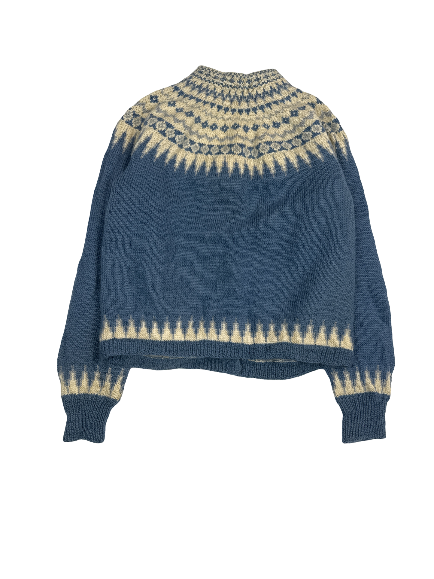 Nordic Handknit Wool Cardigan Sweater (S)