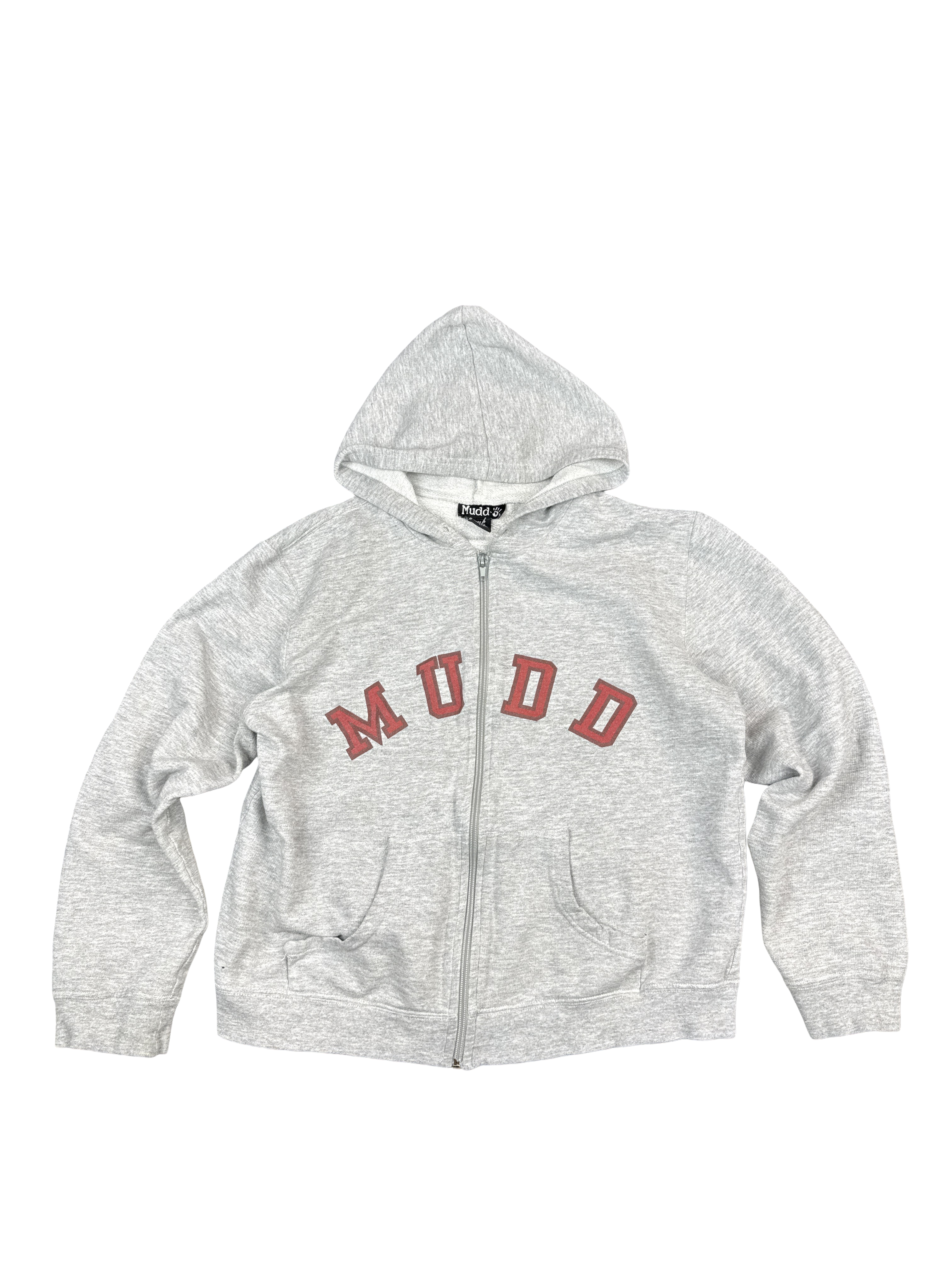 Y2K Mudd Gray Zip-Up Hoodie (L)