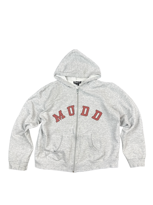 Y2K Mudd Gray Zip-Up Hoodie (L)