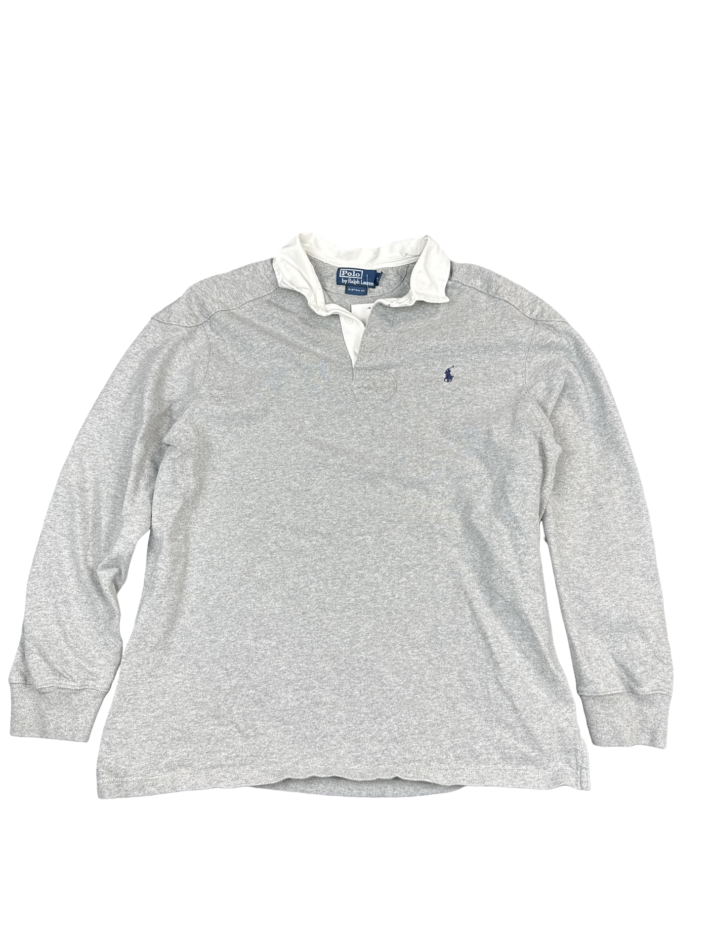 Polo Ralph Lauren Gray Long Sleeve Rugby Shirt (M)