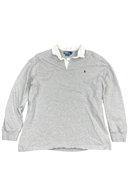Polo Ralph Lauren Gray Long Sleeve Rugby Shirt (M)