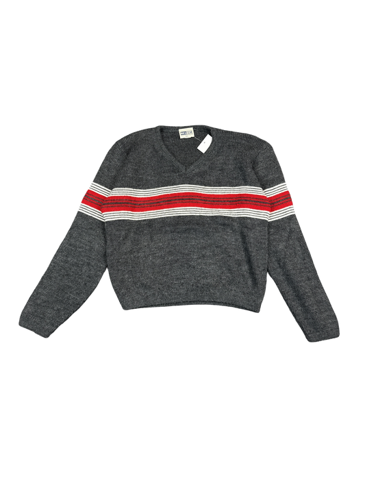 Helium Authentique Paris Gray Knit Pullover Sweater (S)